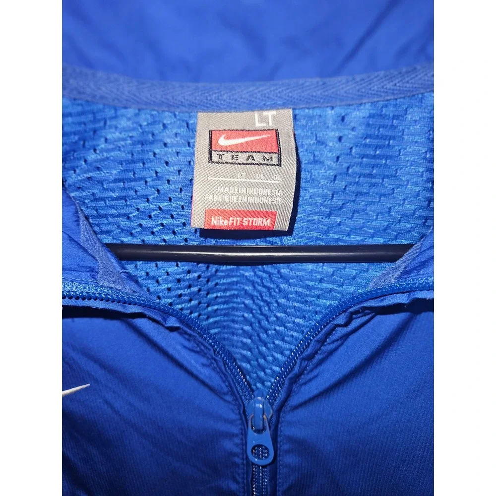 Nike Team‎ Fit Storm Windbreaker Jacket Blue White Full Zip Men's LT Blue White